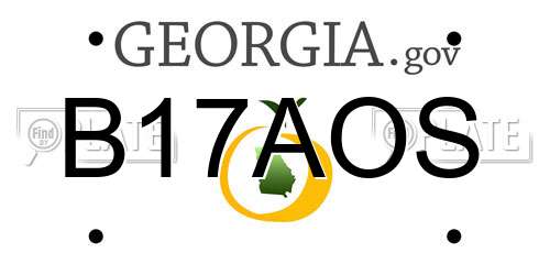 B17AOS Georgia License Plate