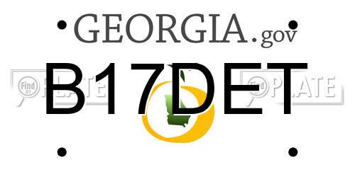 B17DET Georgia License Plate
