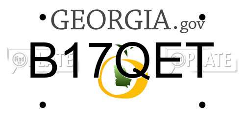 B17QET Georgia License Plate