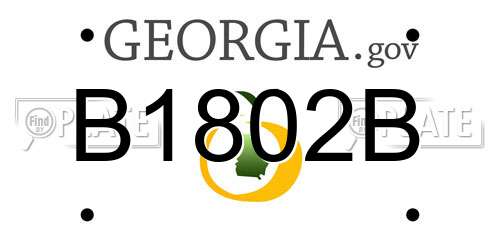 B1802B Georgia License Plate