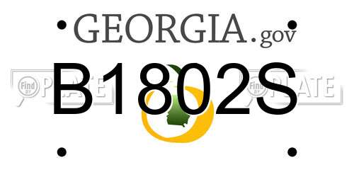 B1802S Georgia License Plate