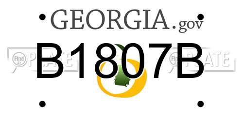 B1807B Georgia License Plate
