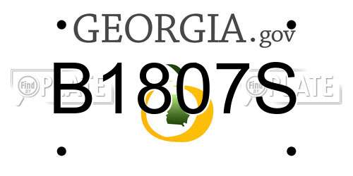 B1807S Georgia License Plate