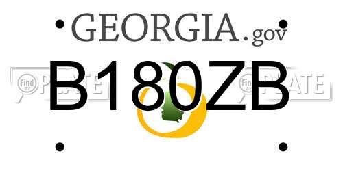 B180ZB Georgia License Plate