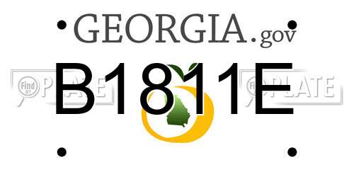 B1811E Georgia License Plate