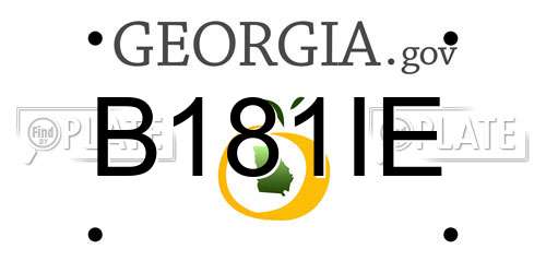 B181IE Georgia License Plate