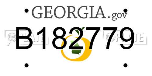 B182779 Georgia License Plate