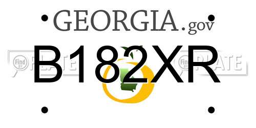 B182XR Georgia License Plate