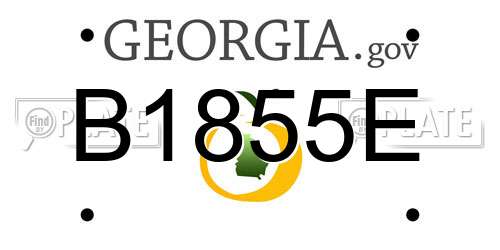B1855E Georgia License Plate