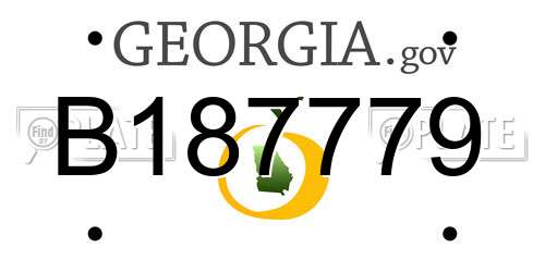 B187779 Georgia License Plate