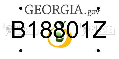 B18801Z Georgia License Plate