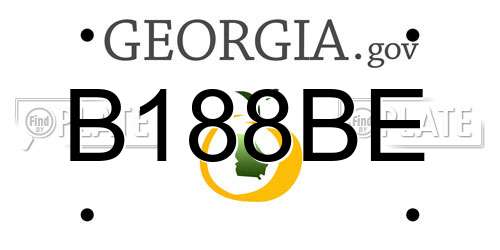 B188BE Georgia License Plate