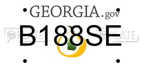 B188SE Georgia License Plate