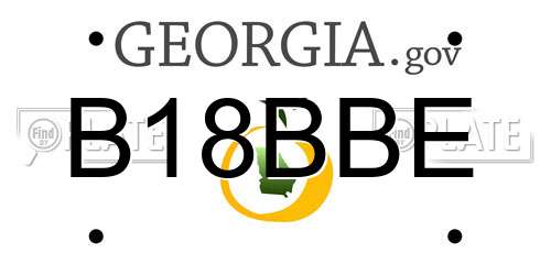 B18BBE Georgia License Plate
