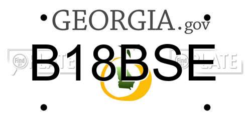 B18BSE Georgia License Plate