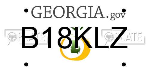 B18KLZ Georgia License Plate