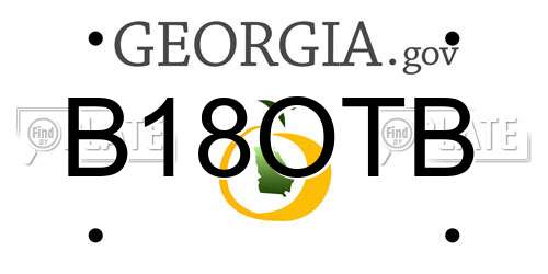 B18OTB Georgia License Plate