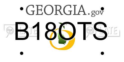 B18OTS Georgia License Plate