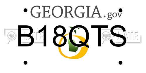 B18QTS Georgia License Plate