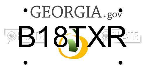 B18TXR Georgia License Plate