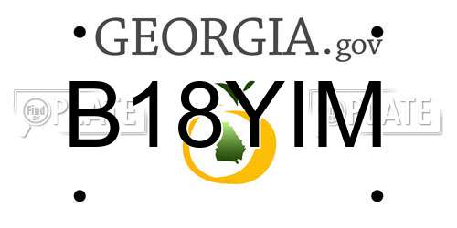 B18YIM Georgia License Plate