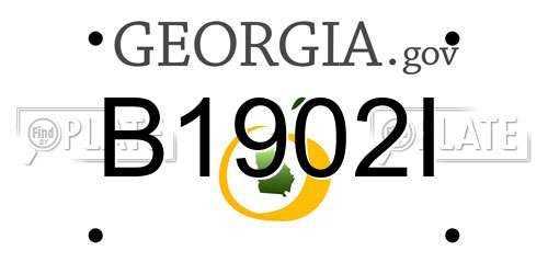 B1902I Georgia License Plate