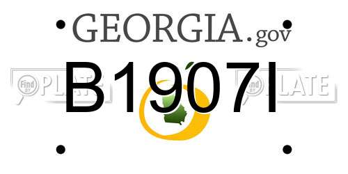 B1907I Georgia License Plate