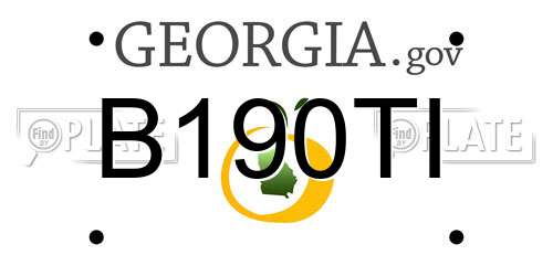 B190TI Georgia License Plate