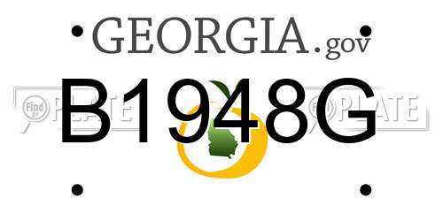 B1948G Georgia License Plate