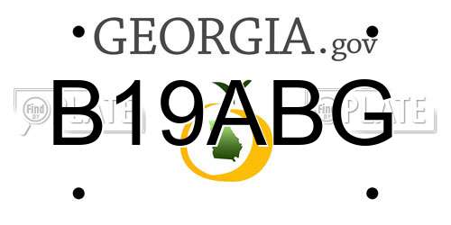 B19ABG Georgia License Plate