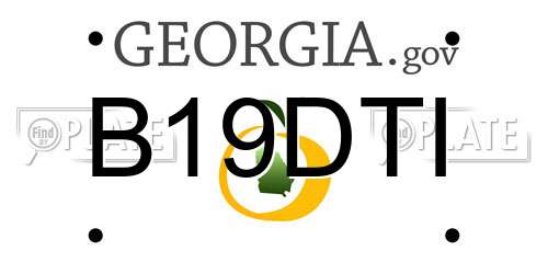 B19DTI Georgia License Plate