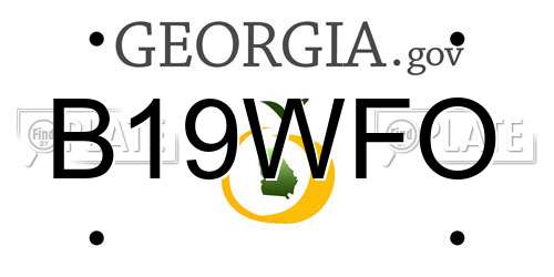 B19WFO Georgia License Plate