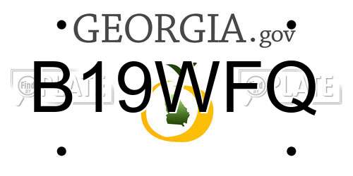 B19WFQ Georgia License Plate