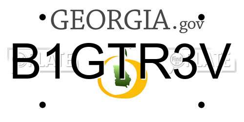 B1GTR3V Georgia License Plate