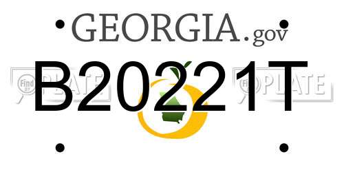 B20221T Georgia License Plate