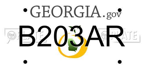 B203AR Georgia License Plate