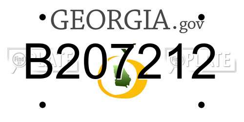 B207212 Georgia License Plate