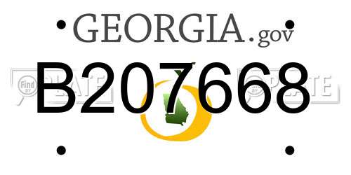 B207668 Georgia License Plate
