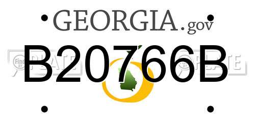 B20766B Georgia License Plate