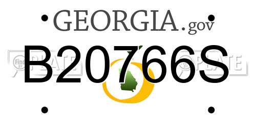B20766S Georgia License Plate