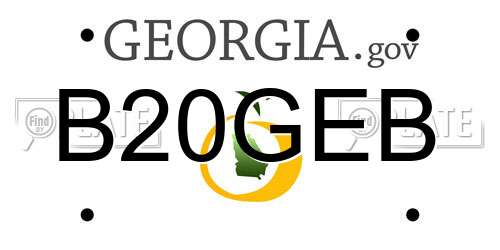 B20GEB Georgia License Plate