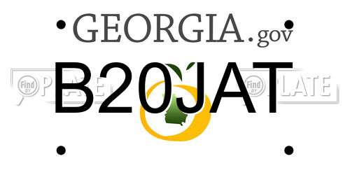 B20JAT Georgia License Plate