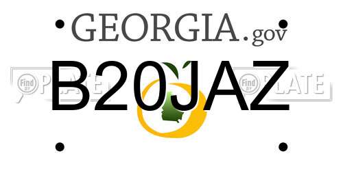 B20JAZ Georgia License Plate