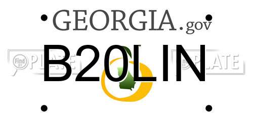 B20LIN Georgia License Plate