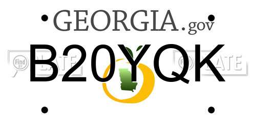 B20YQK Georgia License Plate