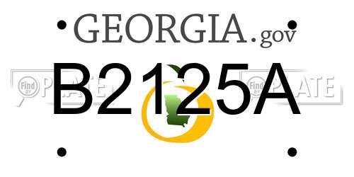 B2125A Georgia License Plate