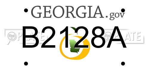 B2128A Georgia License Plate