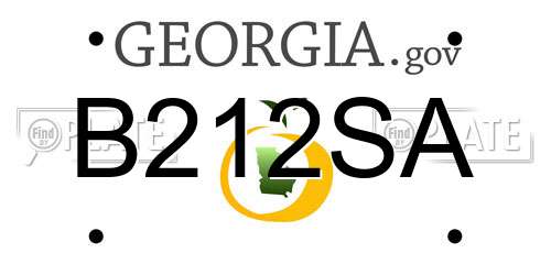 B212SA Georgia License Plate