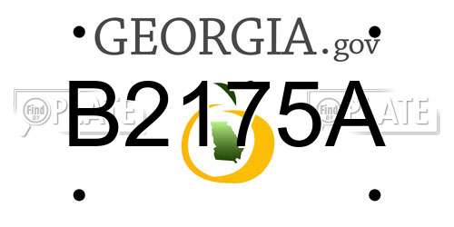B2175A Georgia License Plate