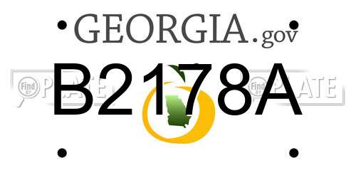 B2178A Georgia License Plate